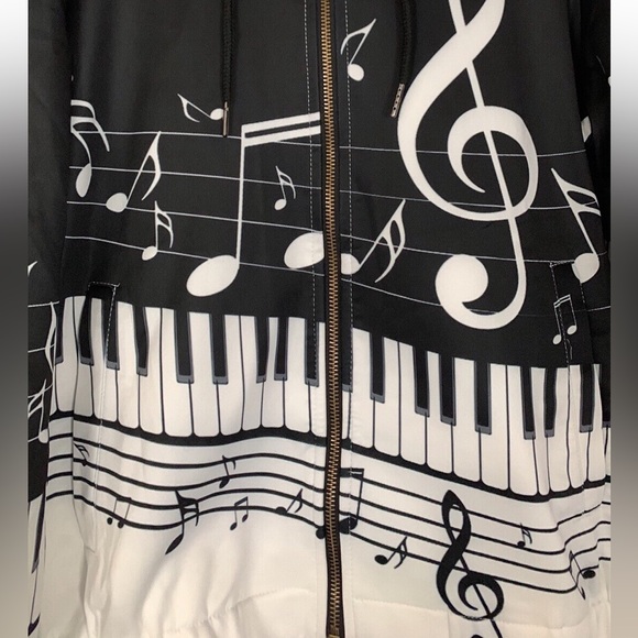 🎵Unisex 2 Piece tracksuit Music Notes Musical Piano Keys🎵 - Picture 4 of 10